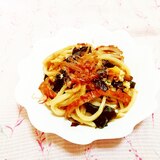 ワカメと炒り卵の焼き蕎麦